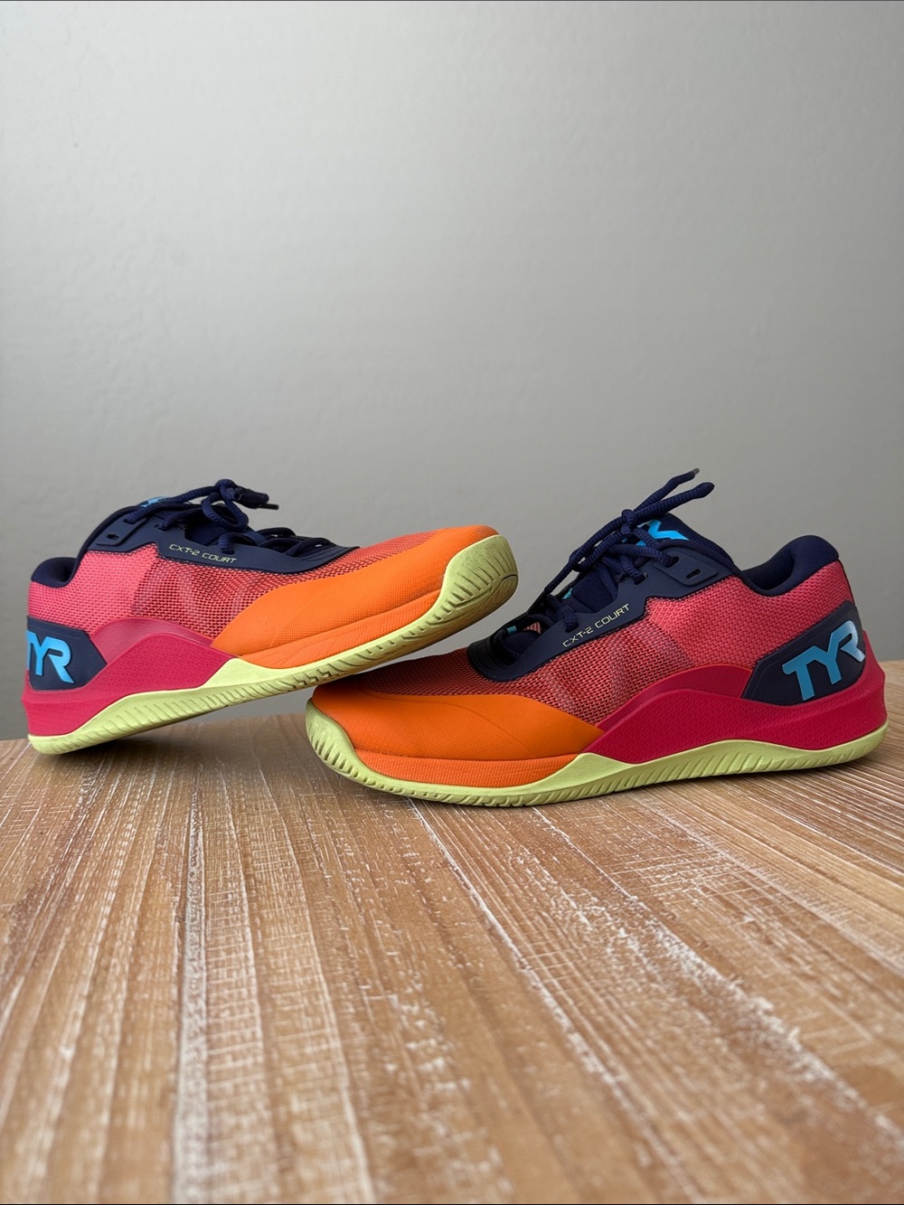 TYR CXT-2 Court Trainer - Orange, Pink & Navy Athletic Sneakers - US Men’s 10